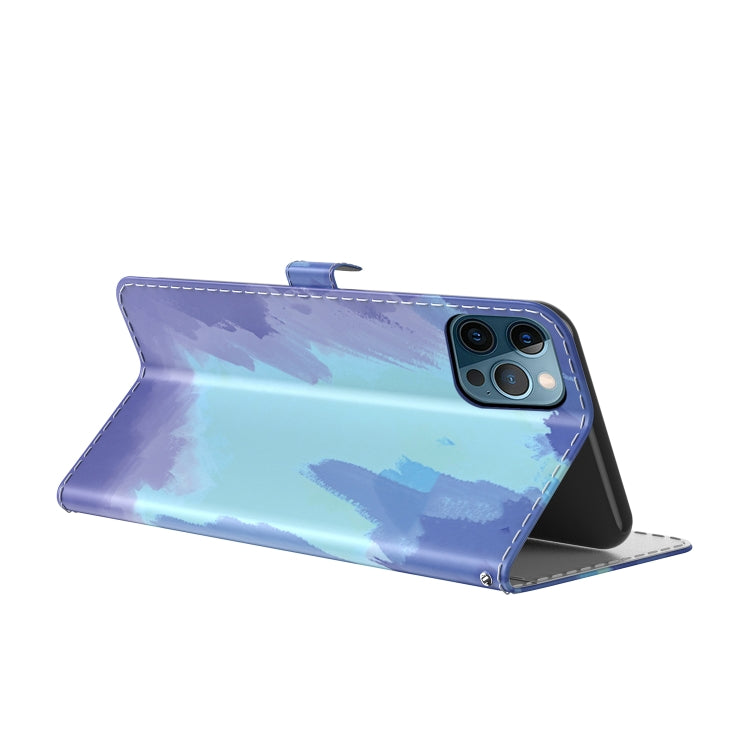 For iPhone 12 Pro Max Watercolor Pattern Horizontal Flip Leather Case with Holder & Card Slot & Wallet