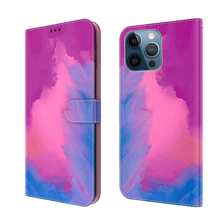 For iPhone 12 Pro Max Watercolor Pattern Horizontal Flip Leather Case with Holder & Card Slot & Wallet