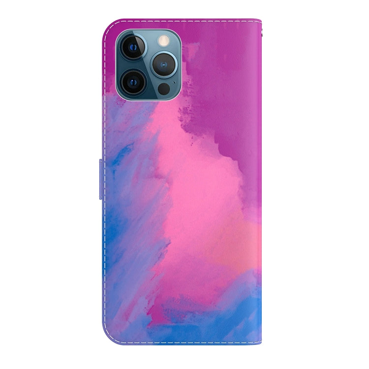 For iPhone 12 Pro Max Watercolor Pattern Horizontal Flip Leather Case with Holder & Card Slot & Wallet