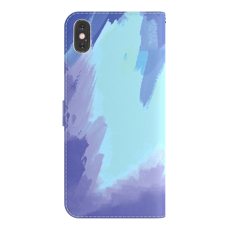 For iPhone X / XS Watercolor Pattern Horizontal Flip Leather Case with Holder & Card Slot & Wallet
