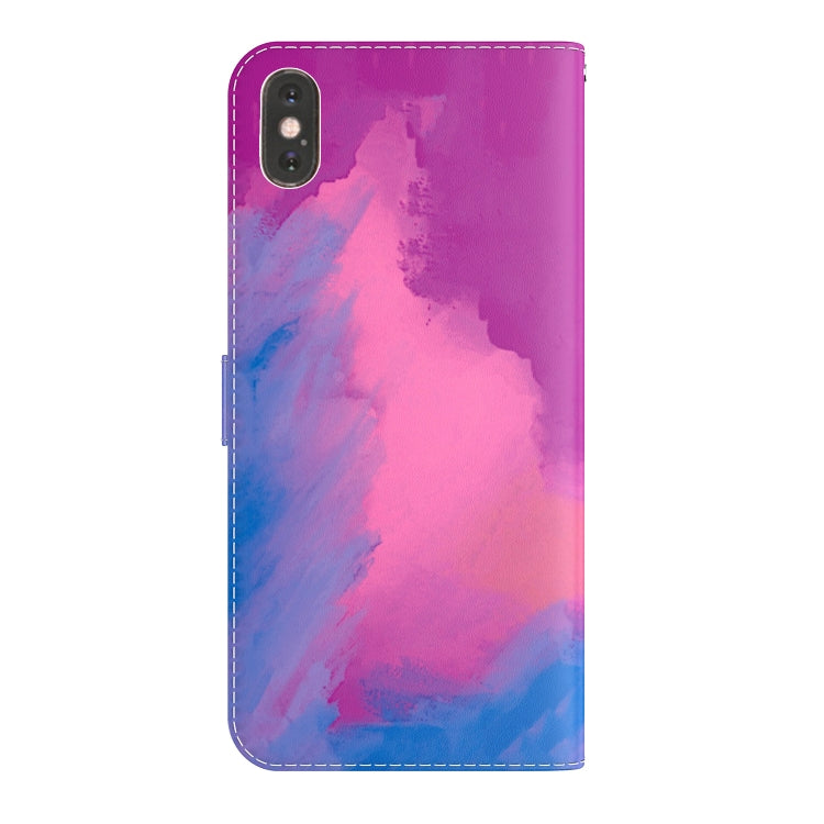 For iPhone X / XS Watercolor Pattern Horizontal Flip Leather Case with Holder & Card Slot & Wallet