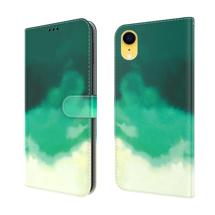 For iPhone XR Watercolor Pattern Horizontal Flip Leather Case with Holder & Card Slot & Wallet