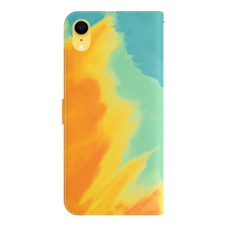 For iPhone XR Watercolor Pattern Horizontal Flip Leather Case with Holder & Card Slot & Wallet