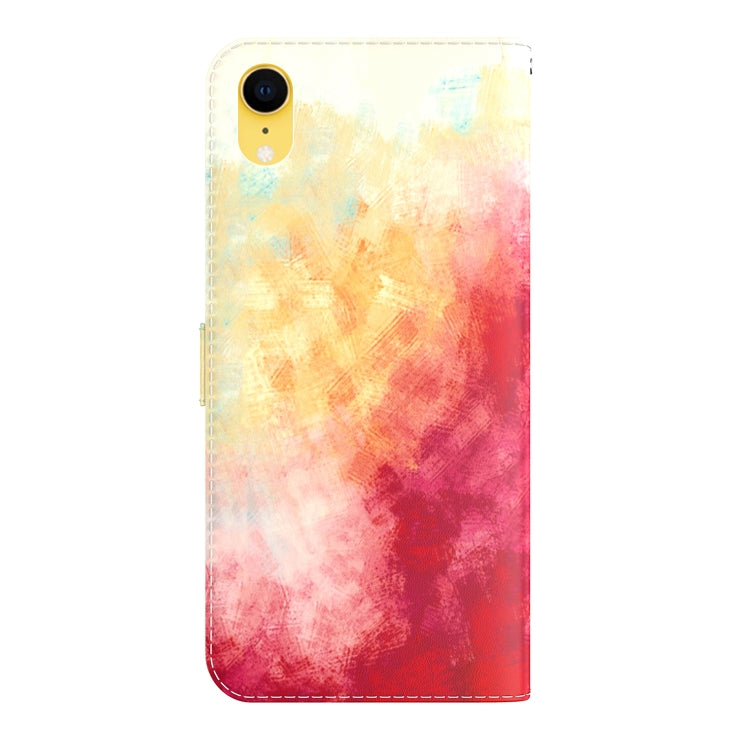For iPhone XR Watercolor Pattern Horizontal Flip Leather Case with Holder & Card Slot & Wallet