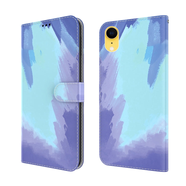 For iPhone XR Watercolor Pattern Horizontal Flip Leather Case with Holder & Card Slot & Wallet