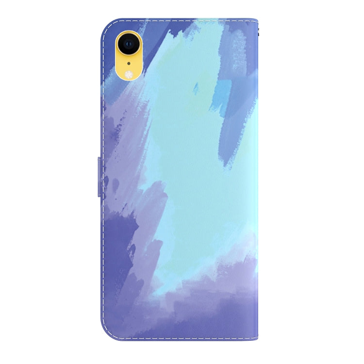 For iPhone XR Watercolor Pattern Horizontal Flip Leather Case with Holder & Card Slot & Wallet