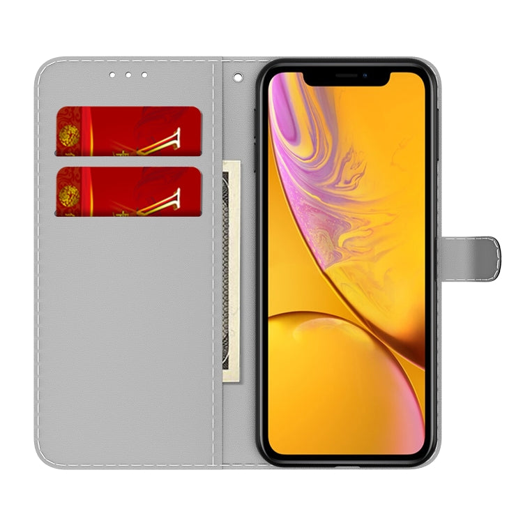 For iPhone XR Watercolor Pattern Horizontal Flip Leather Case with Holder & Card Slot & Wallet