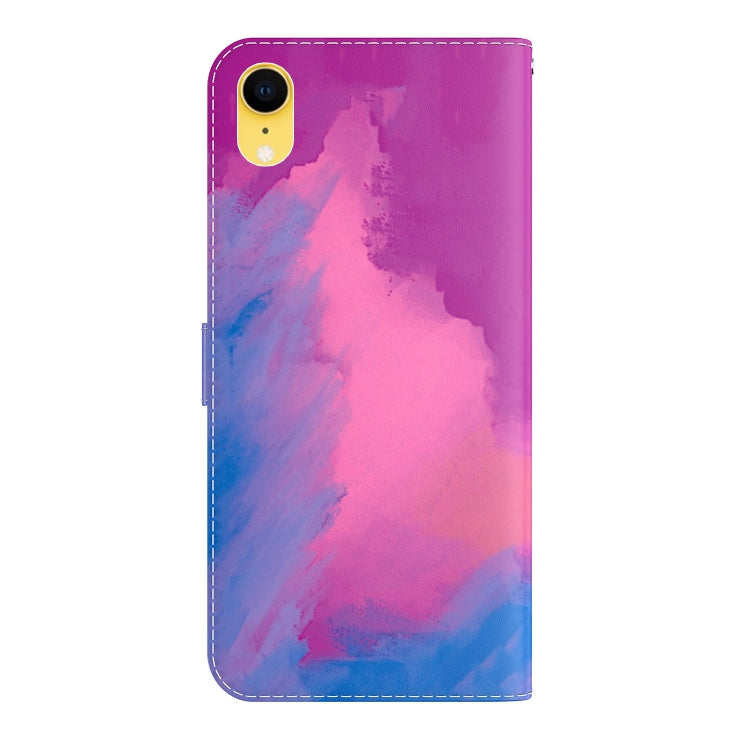 For iPhone XR Watercolor Pattern Horizontal Flip Leather Case with Holder & Card Slot & Wallet