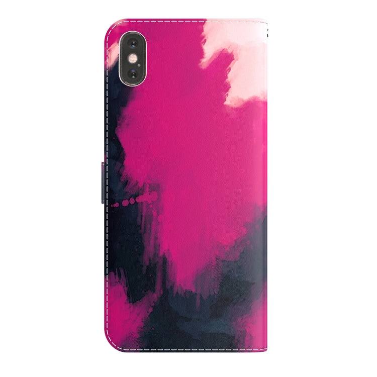 For iPhone XS Max Watercolor Pattern Horizontal Flip Leather Case with Holder & Card Slot & Wallet
