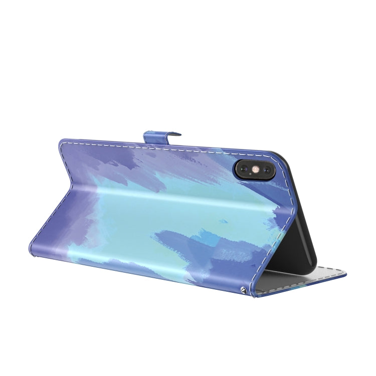 For iPhone XS Max Watercolor Pattern Horizontal Flip Leather Case with Holder & Card Slot & Wallet