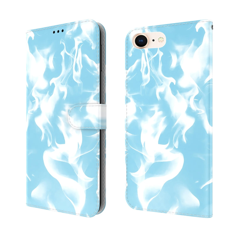 For iPhone SE 2022 / SE 2020 / 8 / 7 Cloud Fog Pattern Horizontal Flip Leather Case with Holder & Card Slot & Wallet