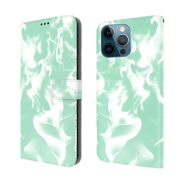 For iPhone 12 Pro Max Cloud Fog Pattern Horizontal Flip Leather Case with Holder & Card Slot & Wallet