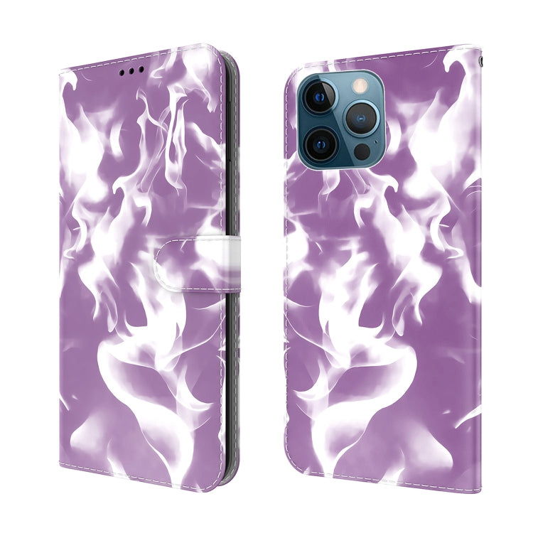 For iPhone 12 Pro Max Cloud Fog Pattern Horizontal Flip Leather Case with Holder & Card Slot & Wallet