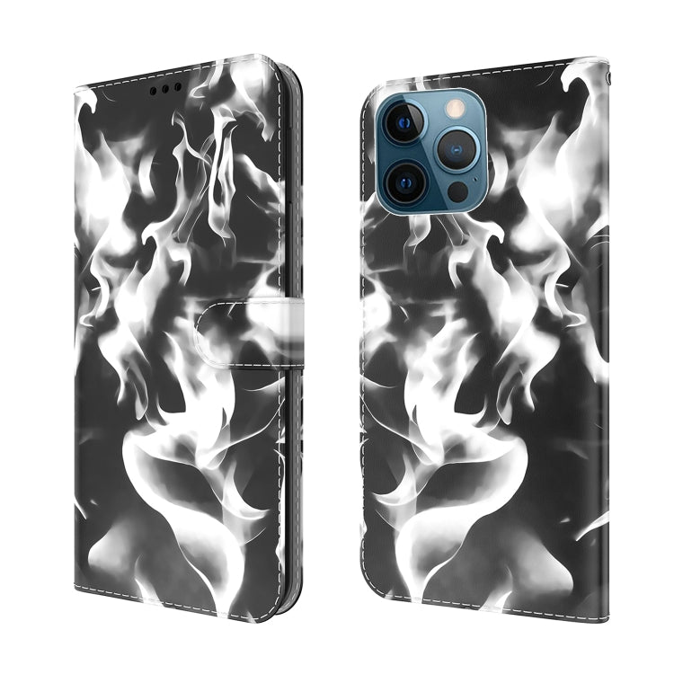 For iPhone 12 Pro Max Cloud Fog Pattern Horizontal Flip Leather Case with Holder & Card Slot & Wallet