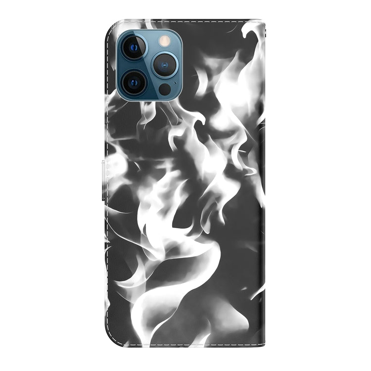 For iPhone 12 Pro Max Cloud Fog Pattern Horizontal Flip Leather Case with Holder & Card Slot & Wallet