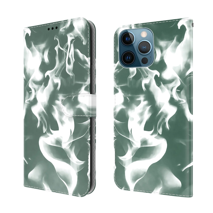 For iPhone 12 Pro Max Cloud Fog Pattern Horizontal Flip Leather Case with Holder & Card Slot & Wallet