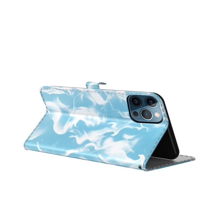 For iPhone 12 Pro Max Cloud Fog Pattern Horizontal Flip Leather Case with Holder & Card Slot & Wallet