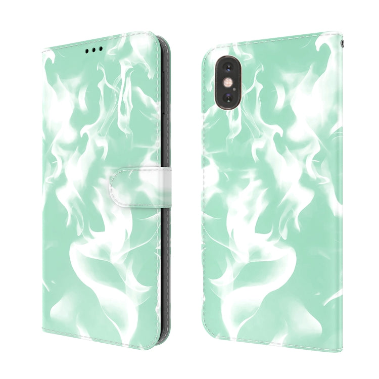 For iPhone XS Max Cloud Fog Pattern Horizontal Flip Leather Case with Holder & Card Slot & Wallet