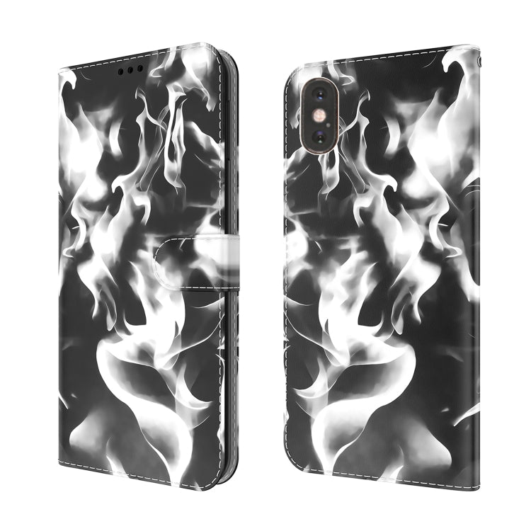 For iPhone XS Max Cloud Fog Pattern Horizontal Flip Leather Case with Holder & Card Slot & Wallet