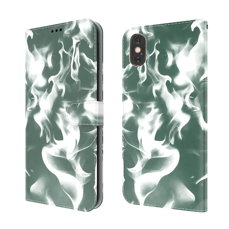 For iPhone XS Max Cloud Fog Pattern Horizontal Flip Leather Case with Holder & Card Slot & Wallet