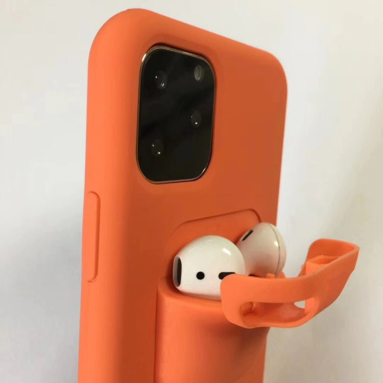 For iPhone 11 Liquid Silicone Shockproof Protective Case with Apple AirPods Case