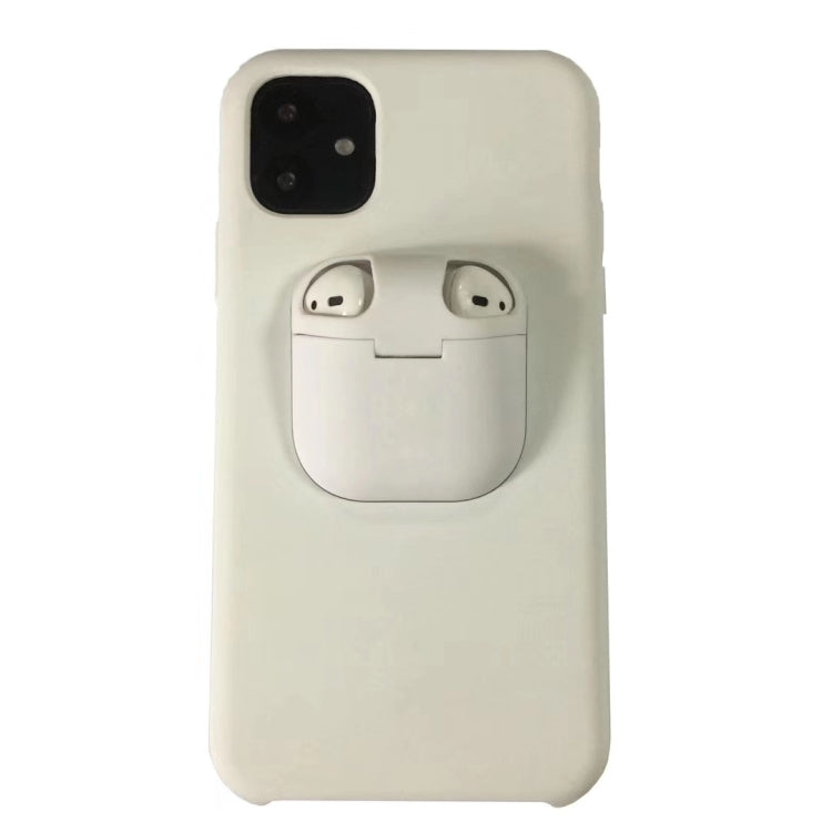For iPhone 11 Liquid Silicone Shockproof Protective Case with Apple AirPods Case