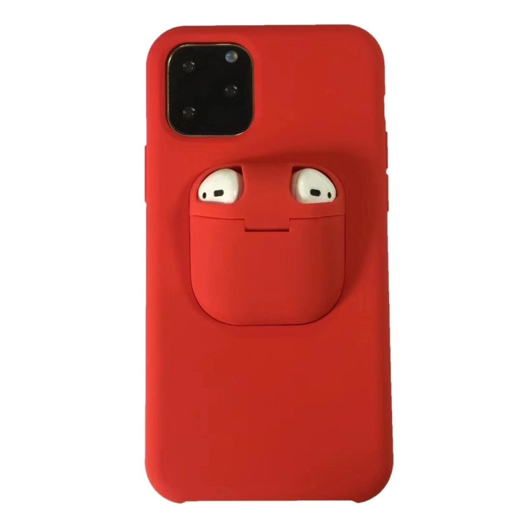 For iPhone 11 Pro Liquid Silicone Shockproof Protective Case with Apple AirPods Case