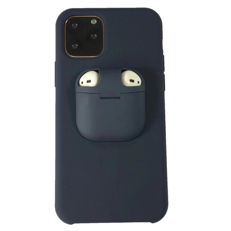 For iPhone 11 Pro Liquid Silicone Shockproof Protective Case with Apple AirPods Case