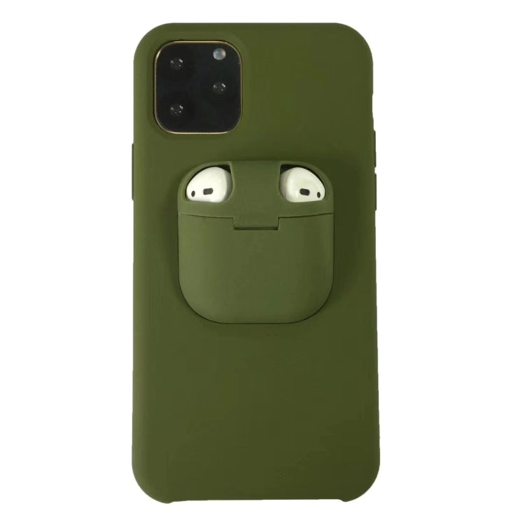 For iPhone 11 Pro Liquid Silicone Shockproof Protective Case with Apple AirPods Case