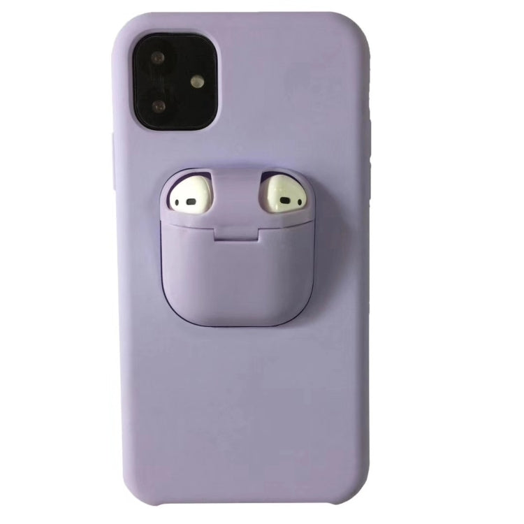 For iPhone 11 Pro Liquid Silicone Shockproof Protective Case with Apple AirPods Case