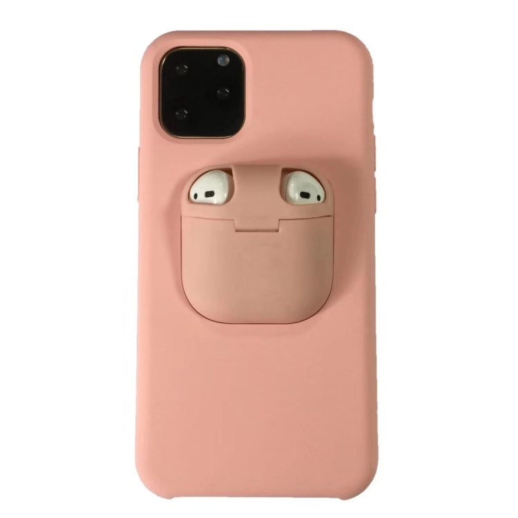 For iPhone 11 Pro Max Liquid Silicone Shockproof Protective Case with Apple AirPods Case