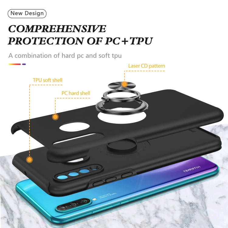 For Huawei P30 Lite PC + TPU Shockproof Magnetic Protective Case with Invisible Ring Holder