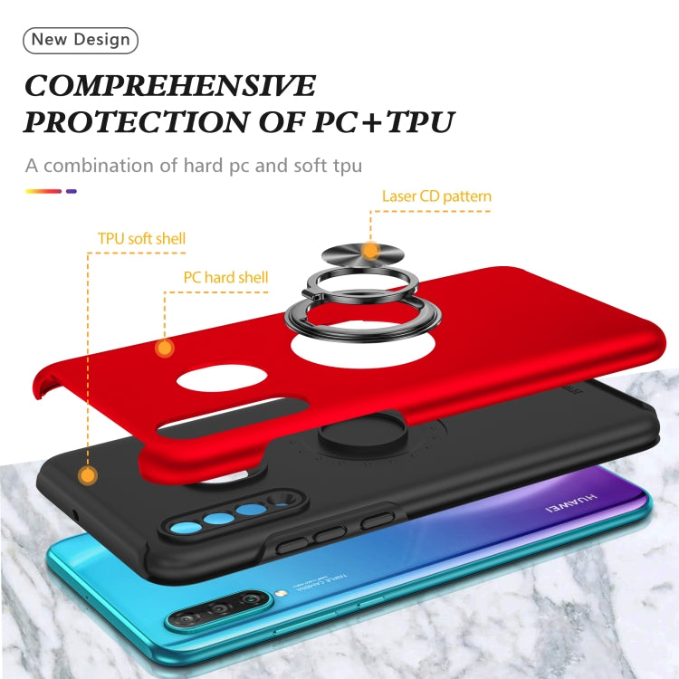 For Huawei P30 Lite PC + TPU Shockproof Magnetic Protective Case with Invisible Ring Holder