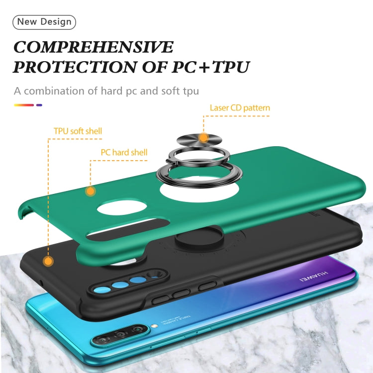 For Huawei P30 Lite PC + TPU Shockproof Magnetic Protective Case with Invisible Ring Holder