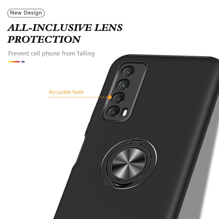 For Huawei Y7a PC + TPU Shockproof Magnetic Protective Case with Invisible Ring Holder