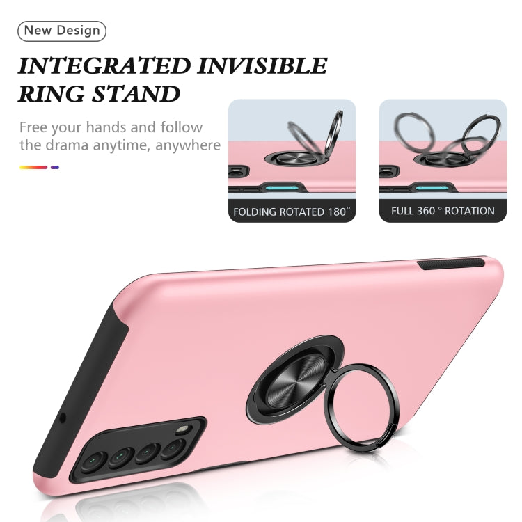 For Huawei Y7a PC + TPU Shockproof Magnetic Protective Case with Invisible Ring Holder