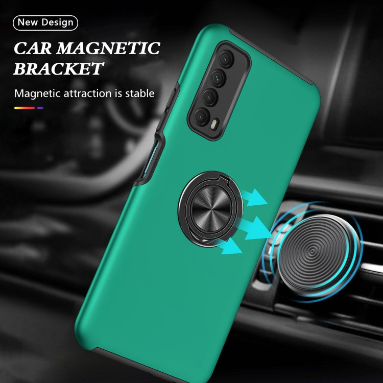 For Huawei Y7a PC + TPU Shockproof Magnetic Protective Case with Invisible Ring Holder