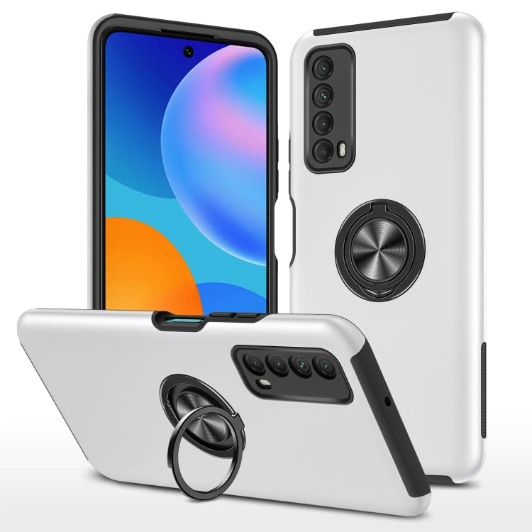 For Huawei Y7a PC + TPU Shockproof Magnetic Protective Case with Invisible Ring Holder