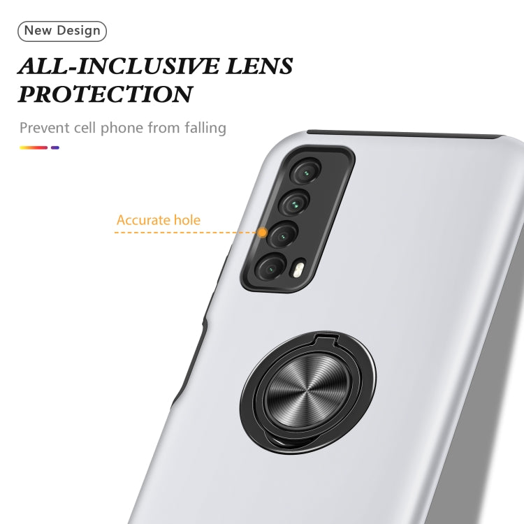 For Huawei Y7a PC + TPU Shockproof Magnetic Protective Case with Invisible Ring Holder