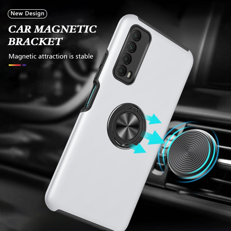 For Huawei Y7a PC + TPU Shockproof Magnetic Protective Case with Invisible Ring Holder