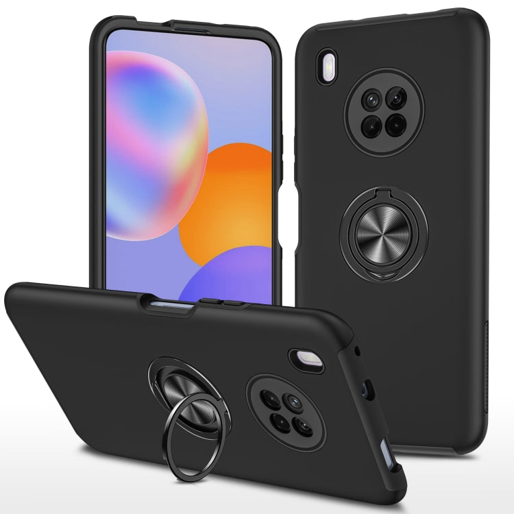 For Huawei Y9a PC + TPU Shockproof Magnetic Protective Case with Invisible Ring Holder