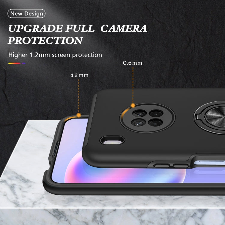 For Huawei Y9a PC + TPU Shockproof Magnetic Protective Case with Invisible Ring Holder