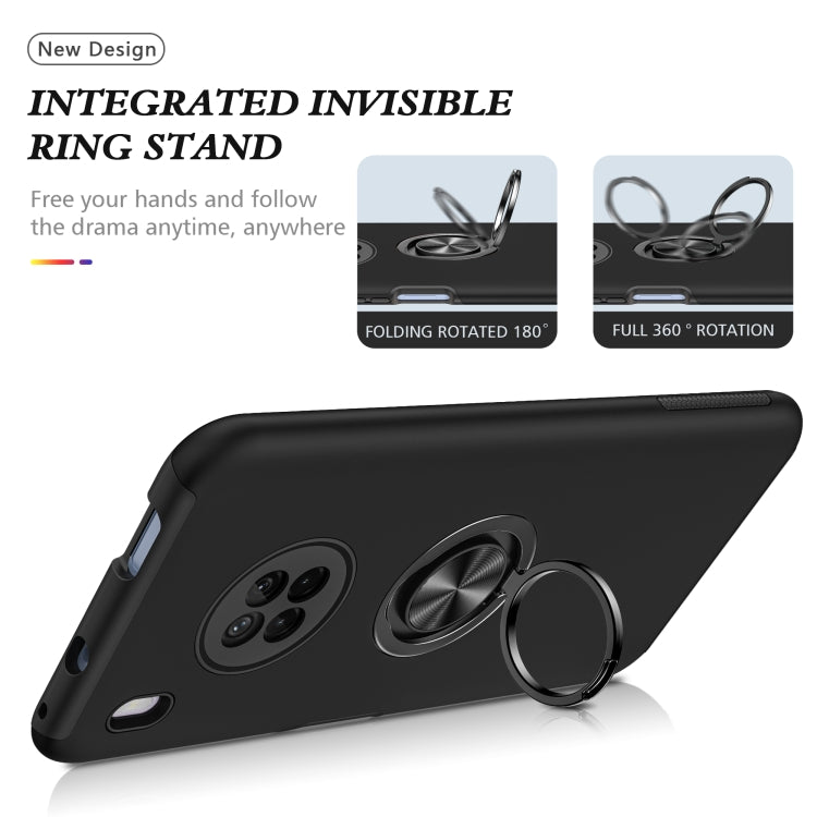 For Huawei Y9a PC + TPU Shockproof Magnetic Protective Case with Invisible Ring Holder