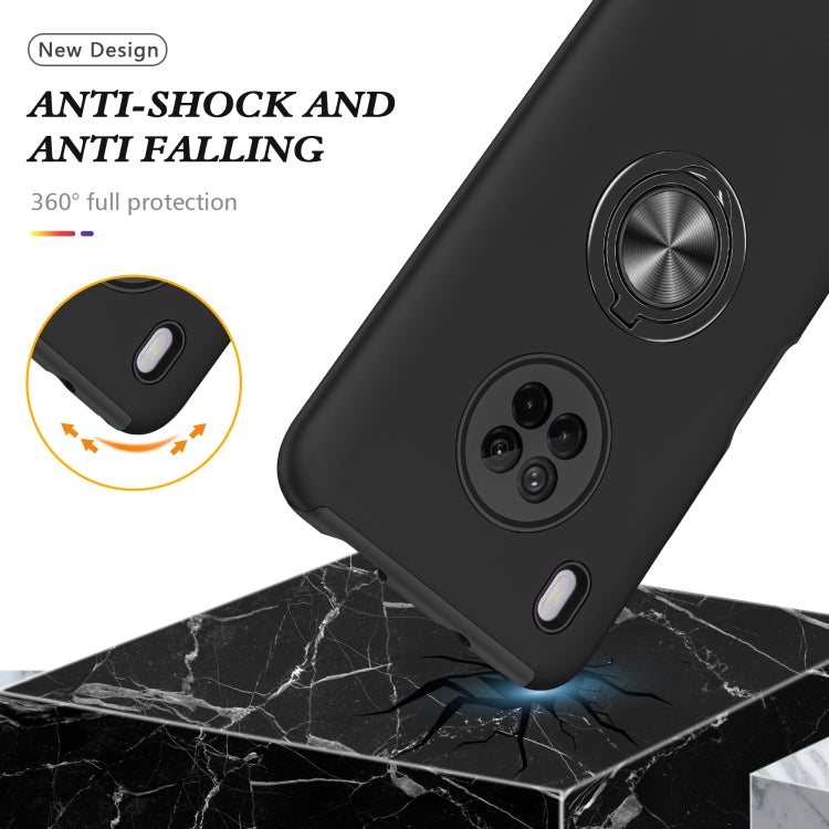 For Huawei Y9a PC + TPU Shockproof Magnetic Protective Case with Invisible Ring Holder