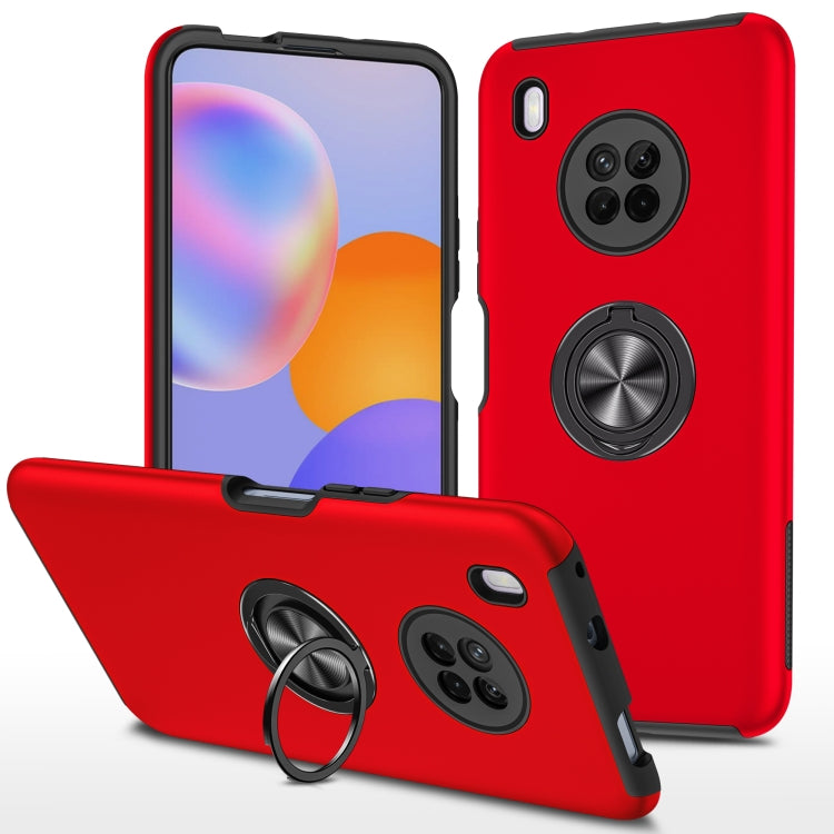 For Huawei Y9a PC + TPU Shockproof Magnetic Protective Case with Invisible Ring Holder