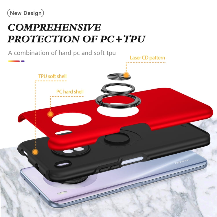 For Huawei Y9a PC + TPU Shockproof Magnetic Protective Case with Invisible Ring Holder