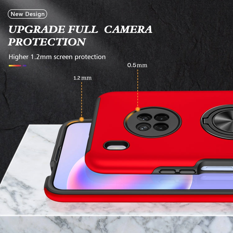 For Huawei Y9a PC + TPU Shockproof Magnetic Protective Case with Invisible Ring Holder