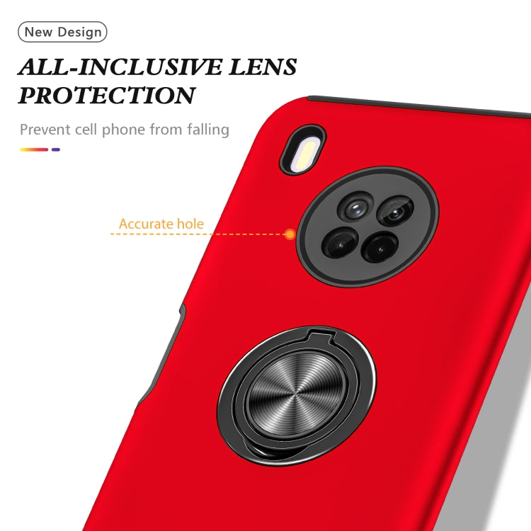 For Huawei Y9a PC + TPU Shockproof Magnetic Protective Case with Invisible Ring Holder