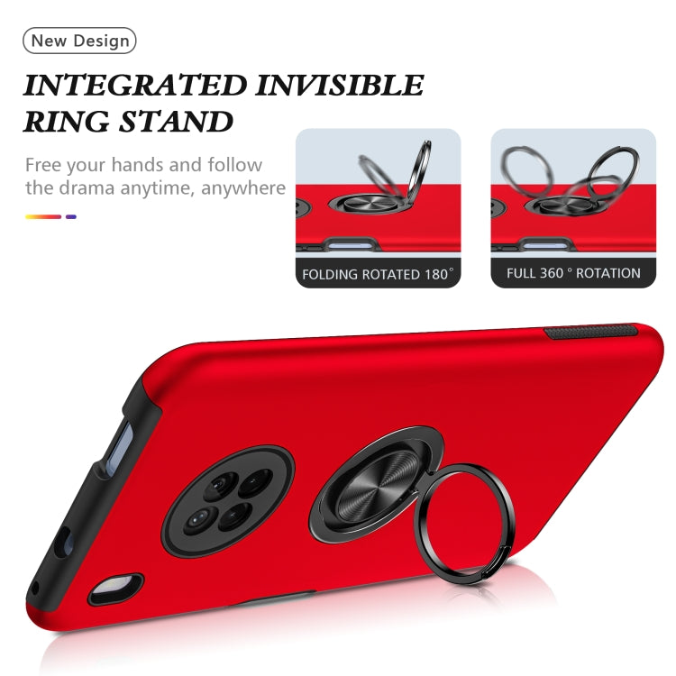 For Huawei Y9a PC + TPU Shockproof Magnetic Protective Case with Invisible Ring Holder