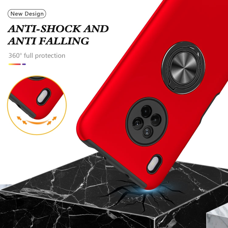For Huawei Y9a PC + TPU Shockproof Magnetic Protective Case with Invisible Ring Holder